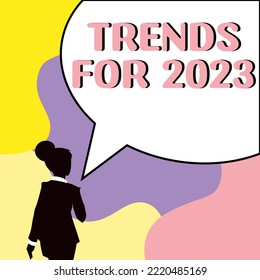 Conceptual Caption Trends For 2023. Conceptual Photo List Of Things That Got Popular Very Quickly In This Year