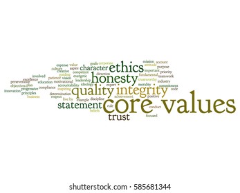 Vector Conceptual Core Values Integrity Ethics Stock Vector (royalty 