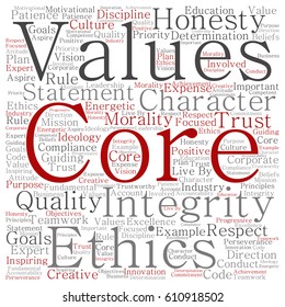 Conceptual Core Values Integrity Ethics Square Stock Illustration ...