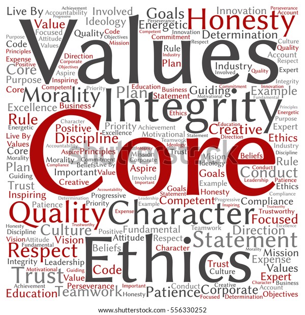 Conceptual Core Values Integrity Ethics Square Stock Illustration 556330252 values