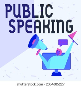 Conceptual Display Public Speaking Word Art Stock Illustration ...