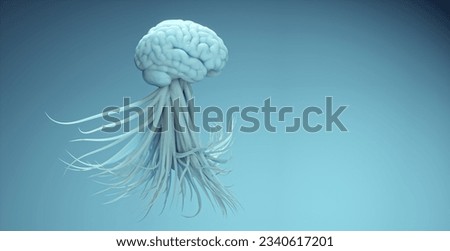 Conceptual human brain. Deep learning and neuroscience concept. This is a 3d render illustration