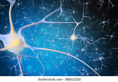 Conceptual Illustration Neuron Cells Glowing Link Stock Illustration ...