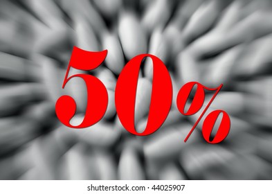 A conceptual image of 50% sale reduction - Shutterstock ID 44025907