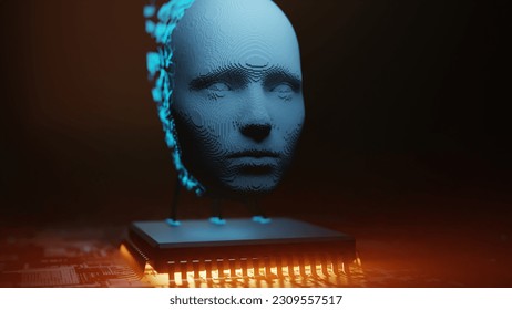 Conceptual image of dangerous uses of AI. 3d rendering