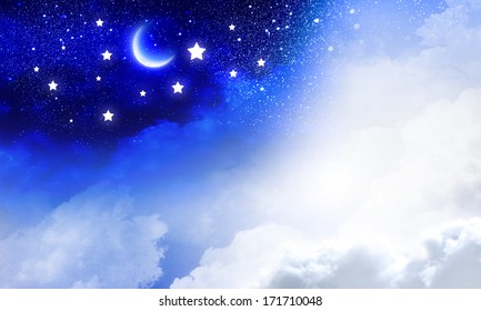 Conceptual Image Of Day And Night Sky