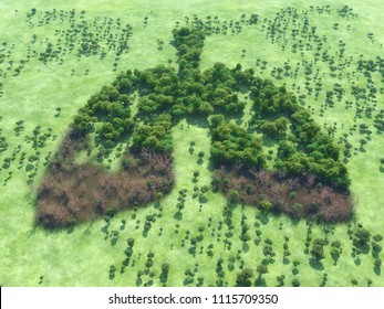 Стоковая фотография 1828634348: Forest Shape Lungs Deforestation Global ...