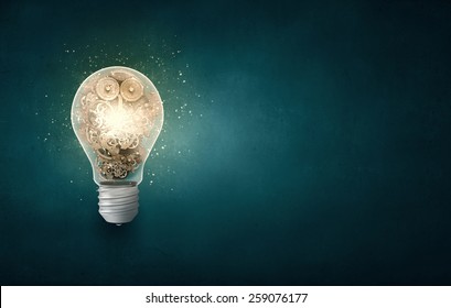 Conceptual image with light bulb and gears inside - Powered by Shutterstock