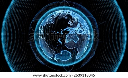 Conceptual visual of the earth and digital data