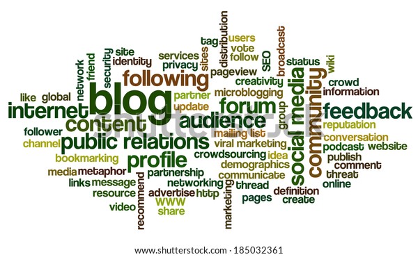Conceptual Word Cloud Containing Words Related Stock Illustration 185032361