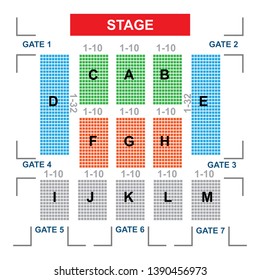 Concert Hall - seats plan - tickets concept 
