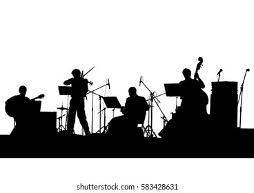 Rock Band On Stage Stock Vector (Royalty Free) 350656646 | Shutterstock