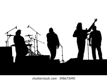 Rock Band On Stage Stock Vector (Royalty Free) 406689184 | Shutterstock