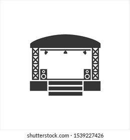 Concert Stage Icon On White. Illustration