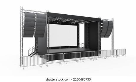 Concert Stage. Isolated On White Background. 3D Render