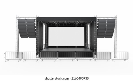 Concert Stage. Isolated On White Background. 3D Render