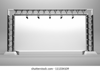 A Concert Stage With Metal Frame