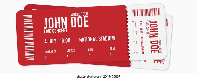 Concert ticket template. Concert, party or festival ticket design template. illustration - Powered by Shutterstock