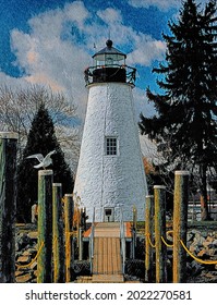 Concord Point Lighthouse and pier, illustration 