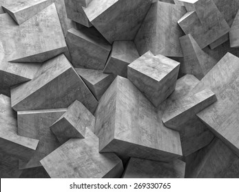 Concrete 3d Cube Wall Background