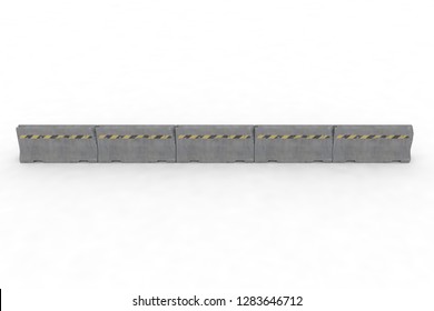 Concrete barrier 3d rendering
