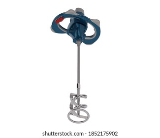 Concrete Hand Mixer. Tool Isolated On White Background. 3d Rendering - Illustration