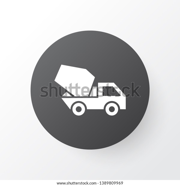 Concrete mixer icon symbol. Premium\
quality isolated cement vehicle element in trendy\
style.