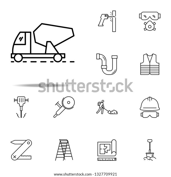 concrete mixer outline icon. Construction icons\
universal set for web and\
mobile