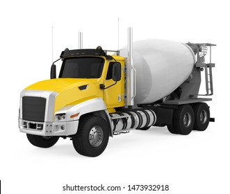 Concrete Mixer Truck Isolated. 3D rendering