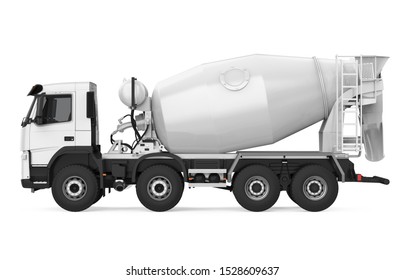 Concrete Mixer Truck Isolated (side view). 3D rendering