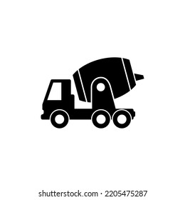 Concrete Mixing Truck Icon Isolated On White Background