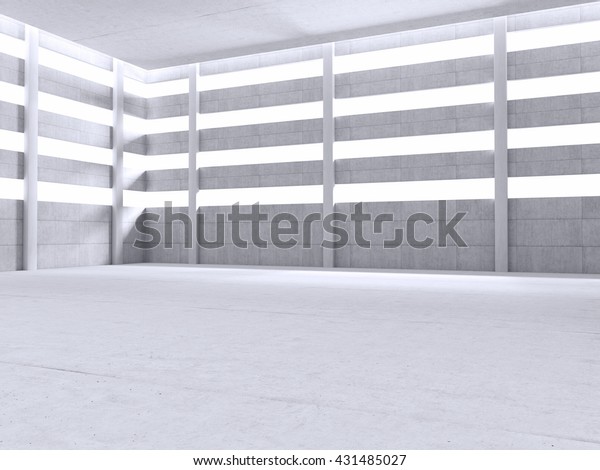 Concrete\
modern achitecture car background 3D\
rendering