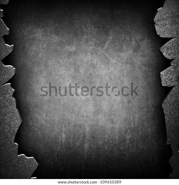 Concrete Wall Broken Metal Frame Stock Illustration