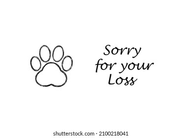 Condolence Card For A Pet, Cat, Dog. 