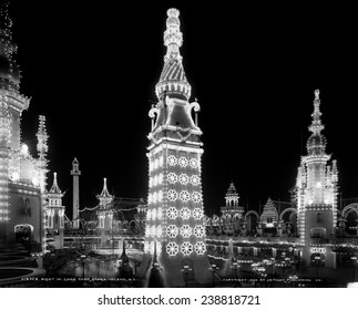 Coney Island, Luna Park At Night. New York City, Photograph, 1905