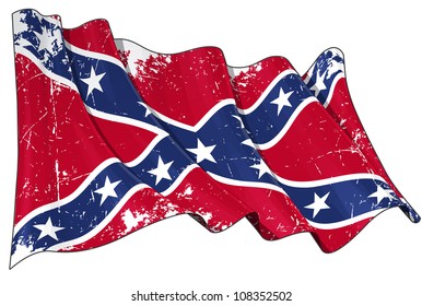 Confederate Rebel Flag Scratched