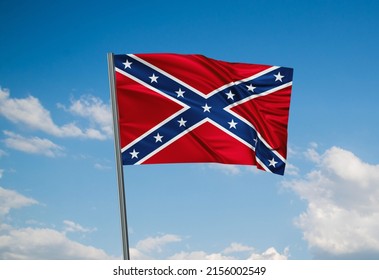 Confederate States America Battle Flag Waving Stock Illustration ...