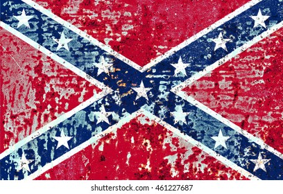 Confederation Flag Painted On Grunge Wall Stock Illustration 461227678