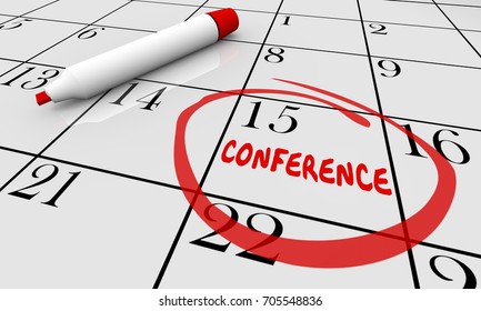 Conference Date Day Calendar Circled Planning Schedule 3d Illustration - Powered by Shutterstock