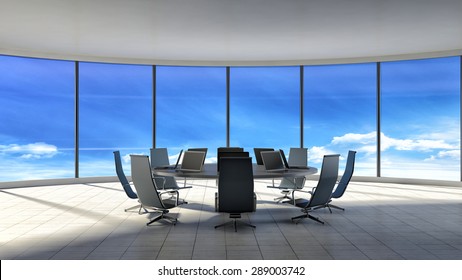 Conference Room Modern Office Windows 3d Stock Illustration 289003742 ...