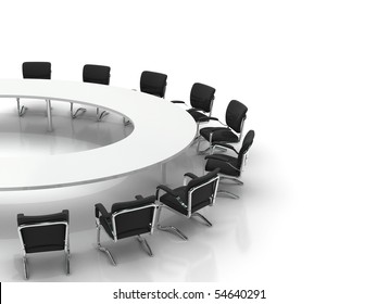 Conference Table Chairs Isolated On White Stock Illustration 54640291 ...