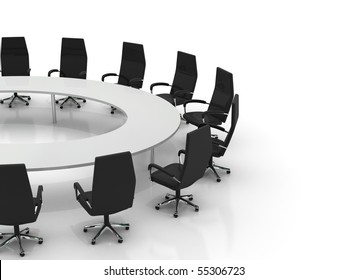 Conference Table Chairs Isolated On White Stock Illustration 55306723 ...