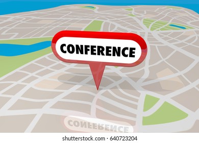 Conference Venue Location Map Pin Trade Show Event 3d Illustration