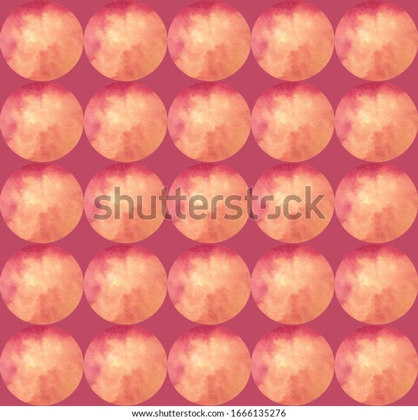 Confetti, bubbles - cover, background, seamless\
pattern. Watercolor dots (circles) isolated on pink background.\
\
Design for backgrounds, wallpapers, covers and packaging,\
wrapping\
paper.