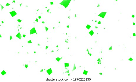 Confetti Green Particle Size Medium White Background 3d Render