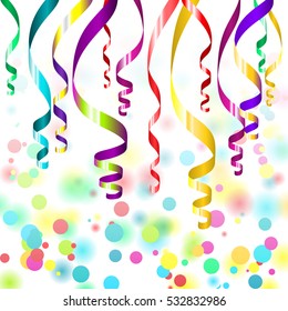 Colorful Serpentine Confetti Isolated On Transparent Stock Vector ...