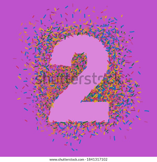 Confetti Threads Arranged Shape Figure 2 Stock Illustration 1841317102 ...