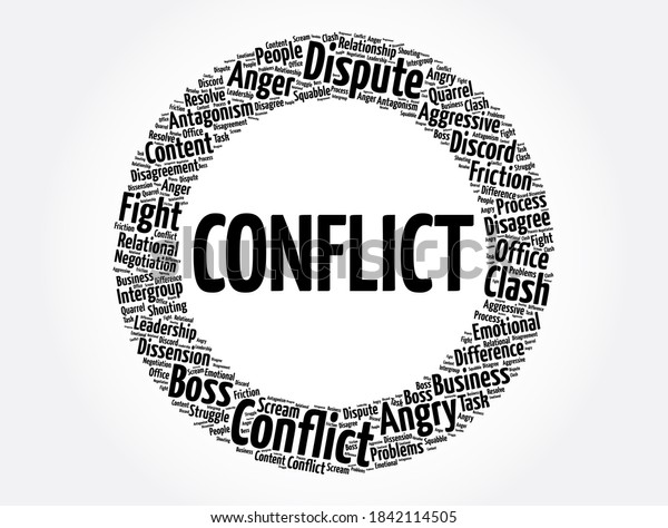 Conflict Word Cloud Collage Concept Background Stock Illustration ...