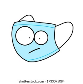 confused mask cartoon, corona era covid-19 - Powered by Shutterstock