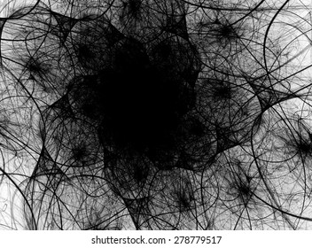 Conglomeration. Clot Of Dark Energy. Raster Fractal Graphic